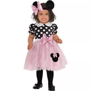 Disney Baby Minnie Mouse Costume With Ears Infant 18-24 Mo.